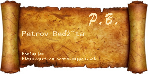 Petrov Beáta névjegykártya