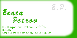 beata petrov business card